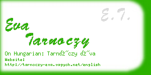 eva tarnoczy business card